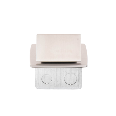 Mini Caja de Piso Rectangular en Acero Inoxidable con 2 Contactos Eléctricos (11000-21201)