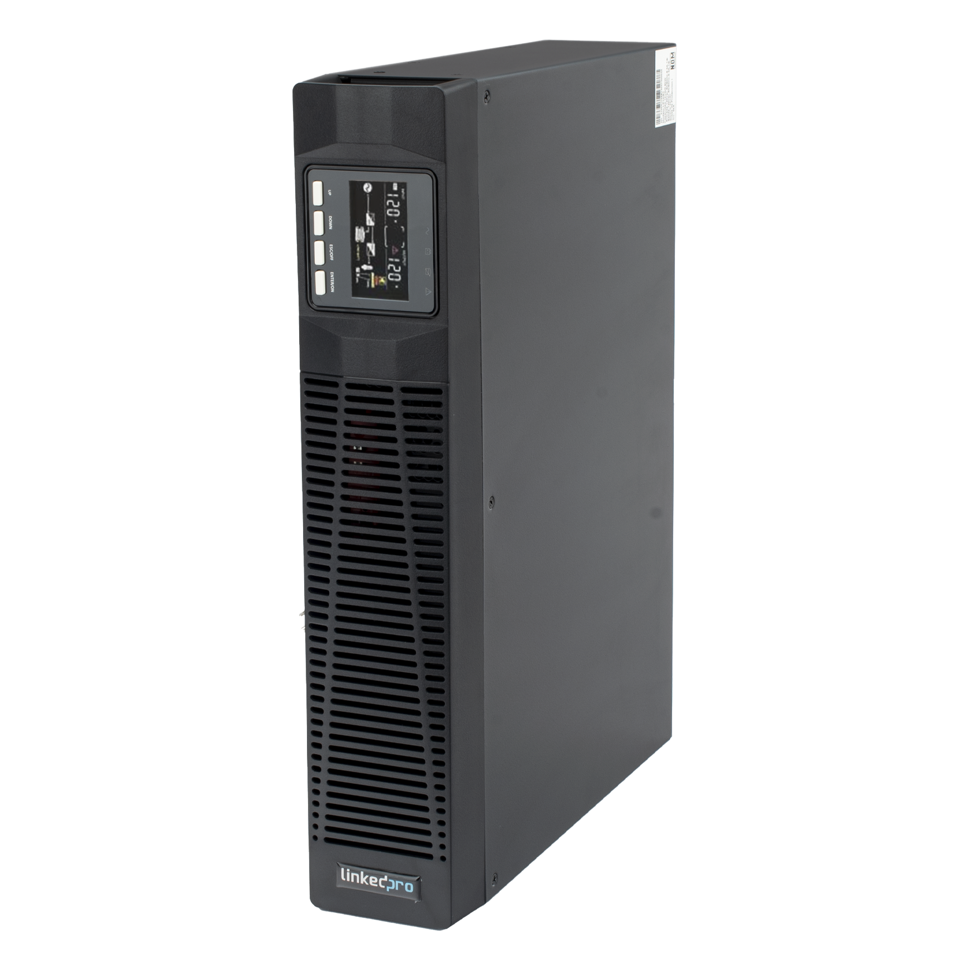 UPS de 1000VA/900W / Topología On-Line Doble Conversión / Entrada y Salida de 120 Vca / Clavija de Entrada NEMA 5-20P / Pantalla LCD Configurable / Formato Rack/Torre / 8 Salidas — LINKEDPRO BY EPCOM · SKU LP1KRT