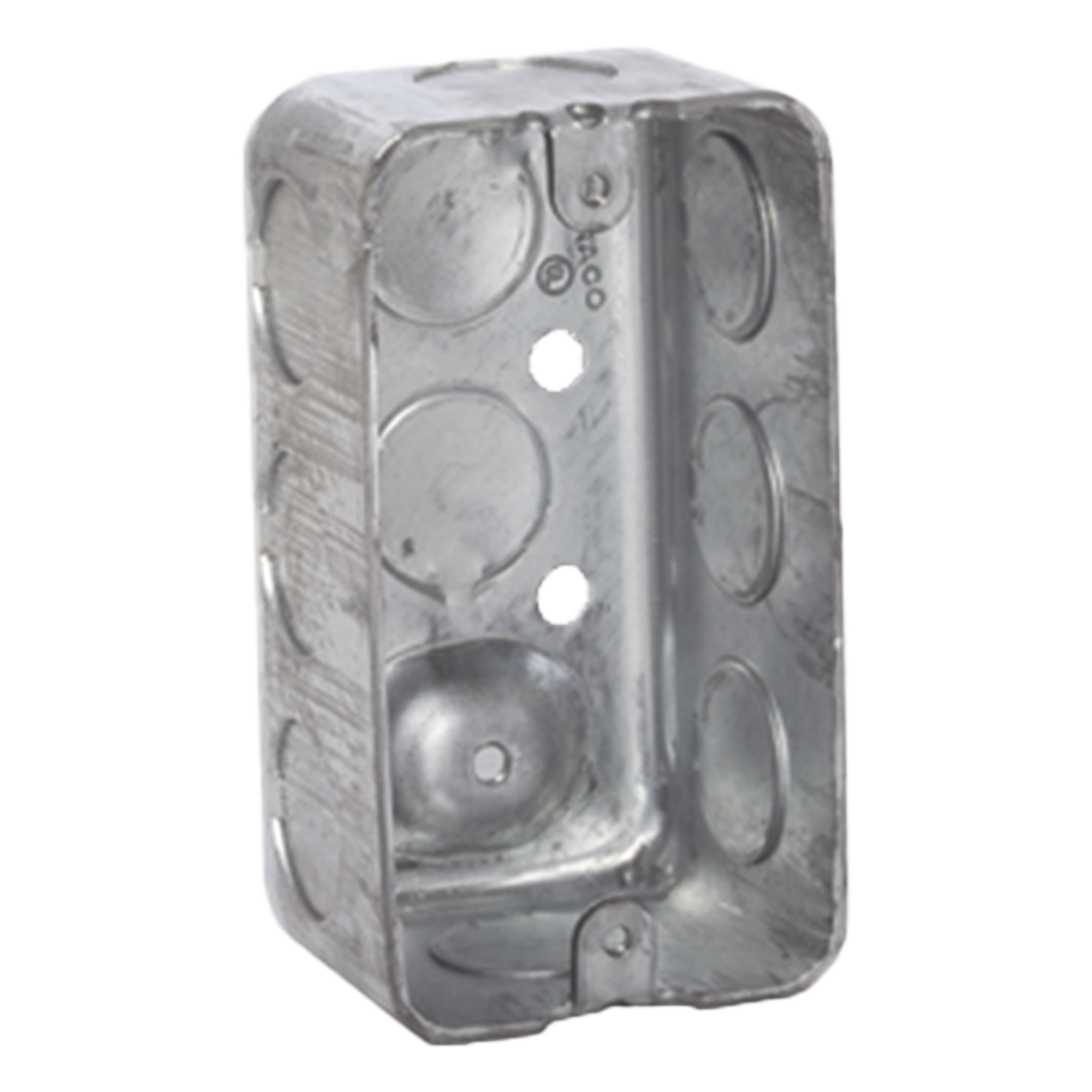 Caja (Chalupa) 4x2"/ Profundidad 1-7/8"/ 10 Entradas de 1/2"/ Troquelada. — RACO · SKU HUB-660