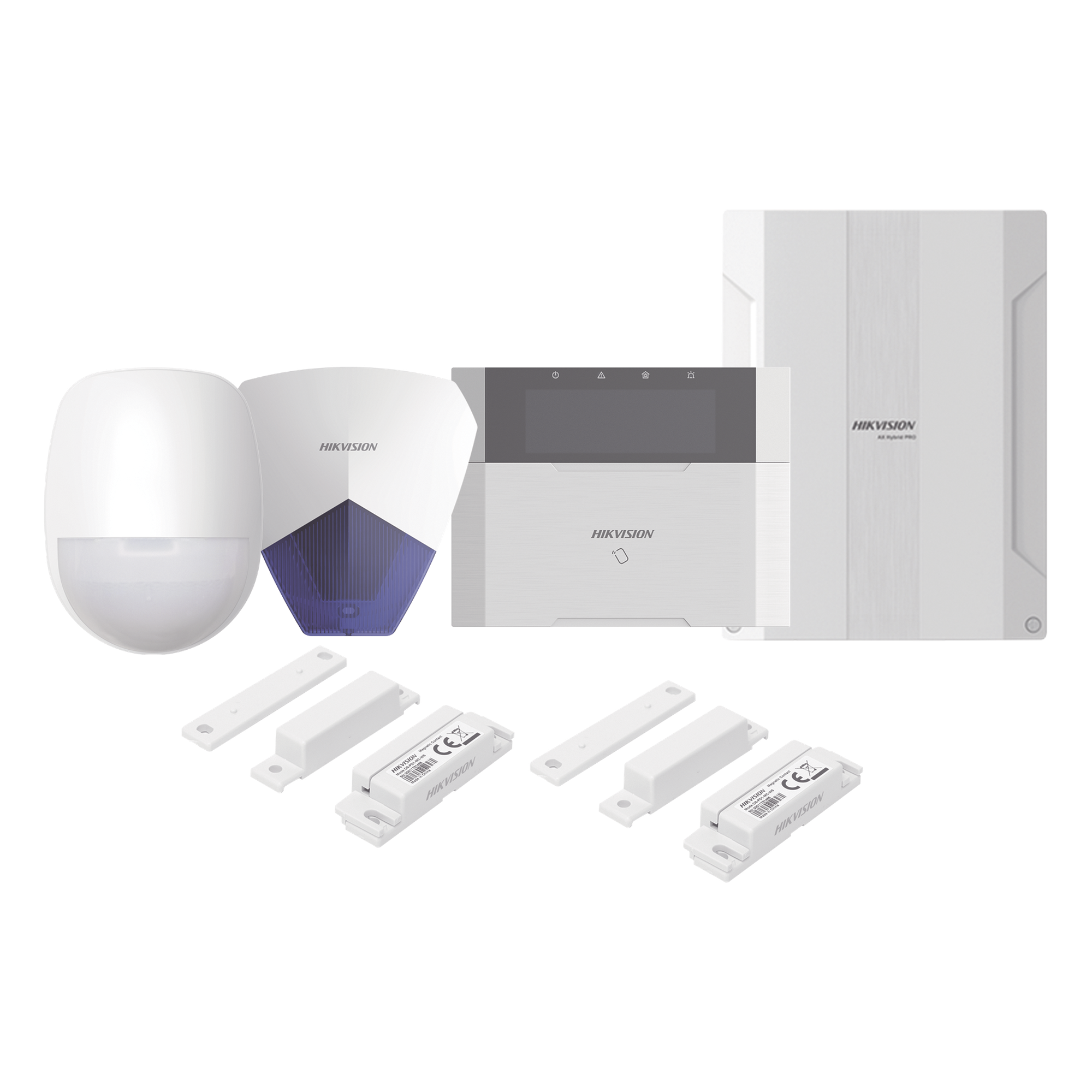 KIT Panel de Alarma AX HYBRID PRO / 1 Panel Híbrido / 1 Teclado LCD / 1 PIR / 2 Contactos Magnéticos / 1 Sirena Azul — HIKVISION · SKU DS-PHA64-LP/PACK(B)