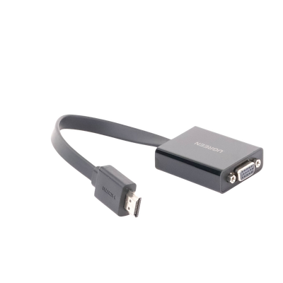 Adaptador HDMI a VGA / Resolución 1080P / Audio 3.5mm / Con Puerto Micro USB para Alimentación / Plug & Play / No Requiere Controlador / ABS / Flexible y Duradero