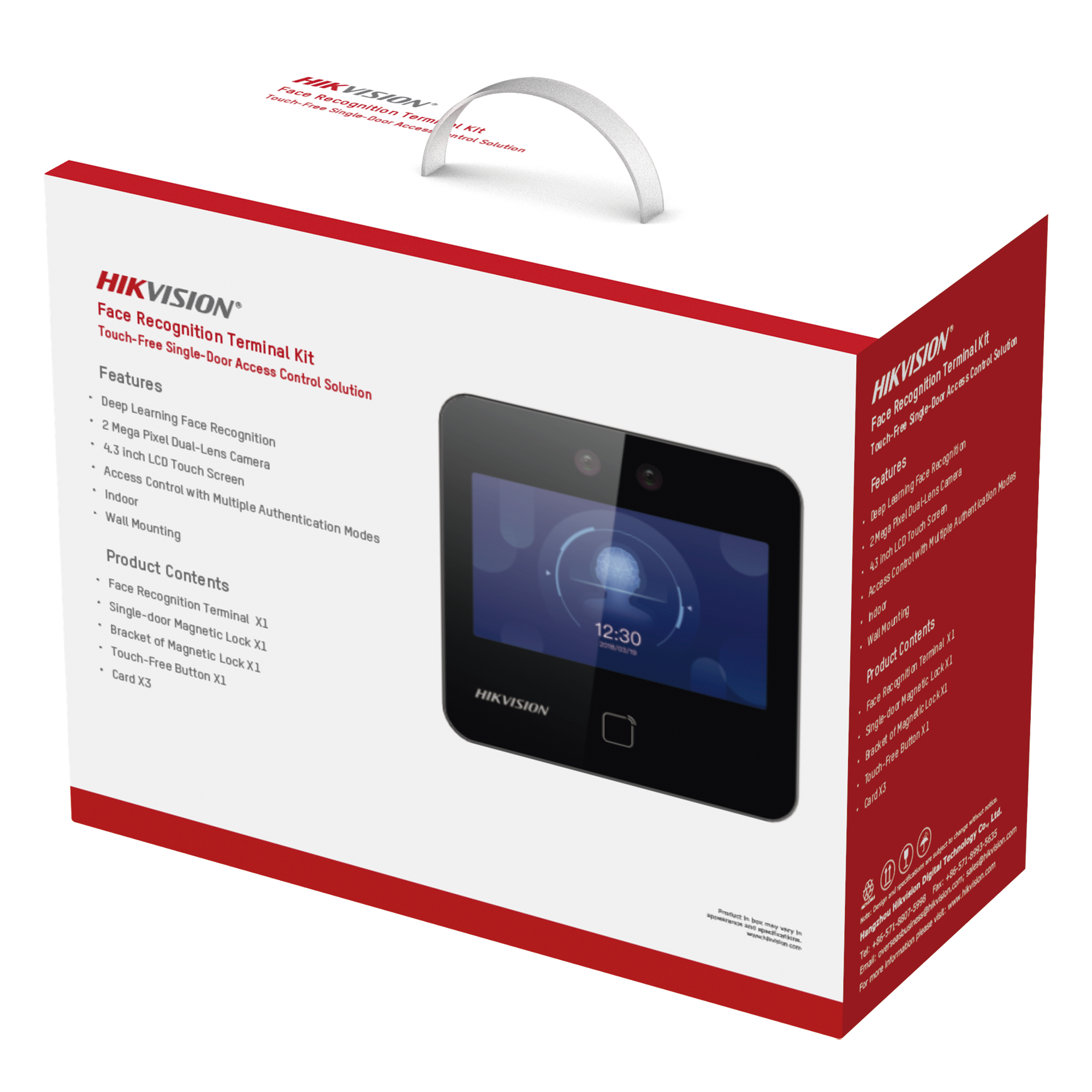 Kit de Control de Acceso TODO INCLUIDO con Lector de Rostros, QRs y Tarjetas / 1,500 rostros / Compatible con App HIKConnect /Incluye Electroimán Botón de Salida y Montajes Z y L para imán / HIK-IA — HIKVISION · SKU DS-KAS343