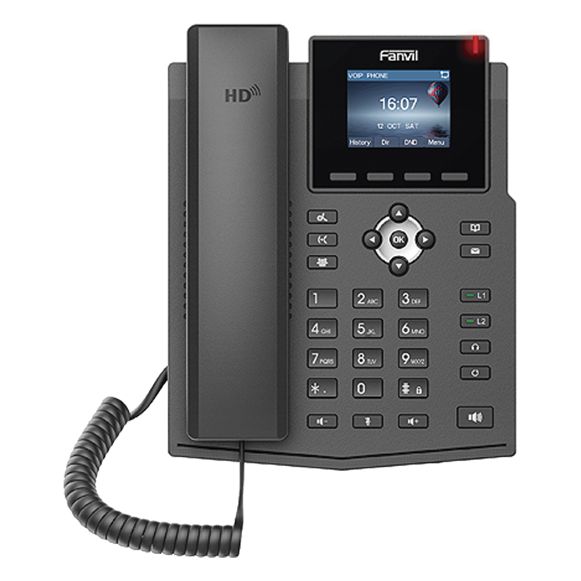 Teléfono IP / 4 Líneas SIP / Pantalla LCD Color 2.4" / Audio HD G.722 y Opus / Conferencia 3 Vías / PoE 802.3af / OpenVPN / Soporte EHS — FANVIL · SKU X3SP-V2