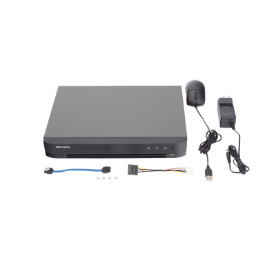 DVR 4 Canales TURBOHD + 4 Canales IP / 8 Megapixel (4K) / Audio por Coaxitron / ACUSENSE / Reconocimiento Facial / 1 Bahía de Disco Duro / Salida de Video en Full HD / H.265+ / Alarmas I/O