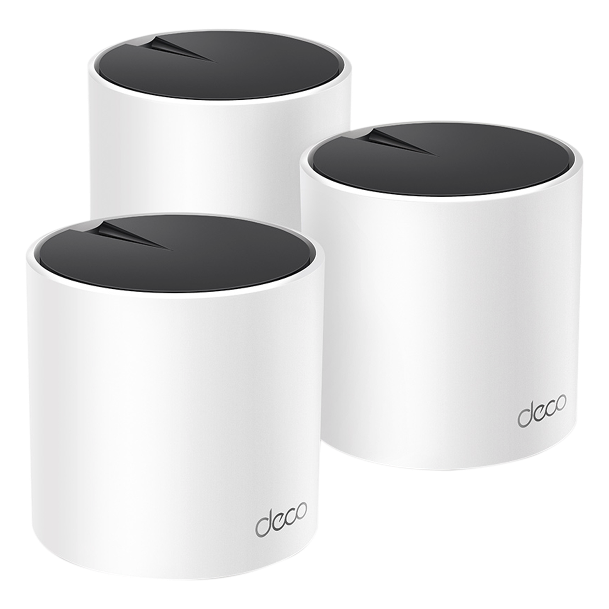 Kit 3 Routers Inalámbricos MESH Interior para Hogar / Doble Banda Wi-Fi 6 AX3000 Mbps / 3 Puerto Gigabit WAN/LAN / 2 Antenas Internas / Administración Mediante la App Deco (iOS, Android) / Protección HomeShield — TP-LINK · SKU DECOX55-3PACK