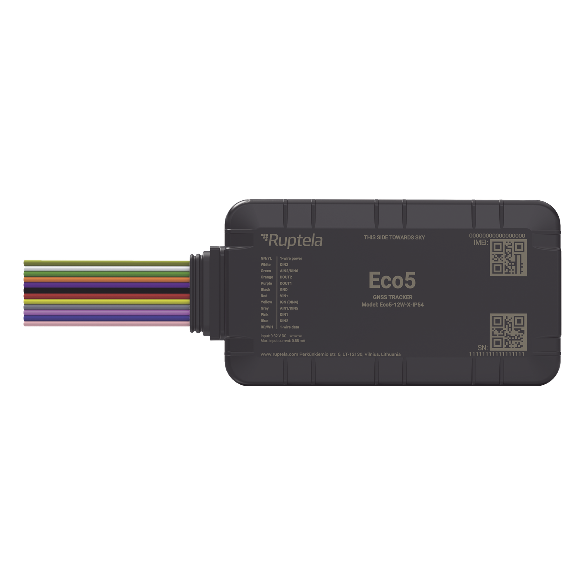 Dispositivo de Rastreo Vehicular / Conectividad LTE Cat1 y LTE-M / BLE 5.0 / GNSS U-blox / Carcasa IP54 / Batería Interna de Respaldo / Detecta Interferencias — RUPTELA · SKU ECO5