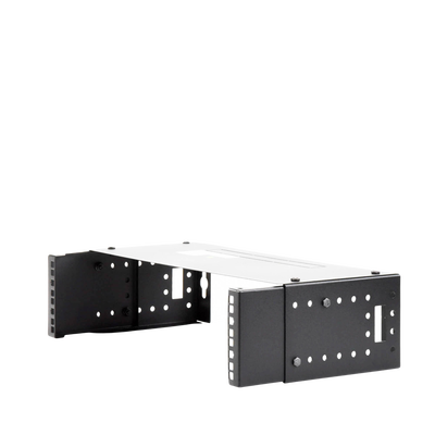 Rack Abierto de montaje en Pared, de 19in, Profundidad Ajustable (8" a 12") de 2.5 Unidades de rack, con Capacidad de Crecimiento.
