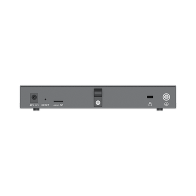4 en 1: Firewall Nueva Generación, Router, IP PBX (24 usuarios / 8 llamadas), Switch Gigabit de 5 Puertos (4 PoE) y 2 Puertos SFP 2.5 Gigabit