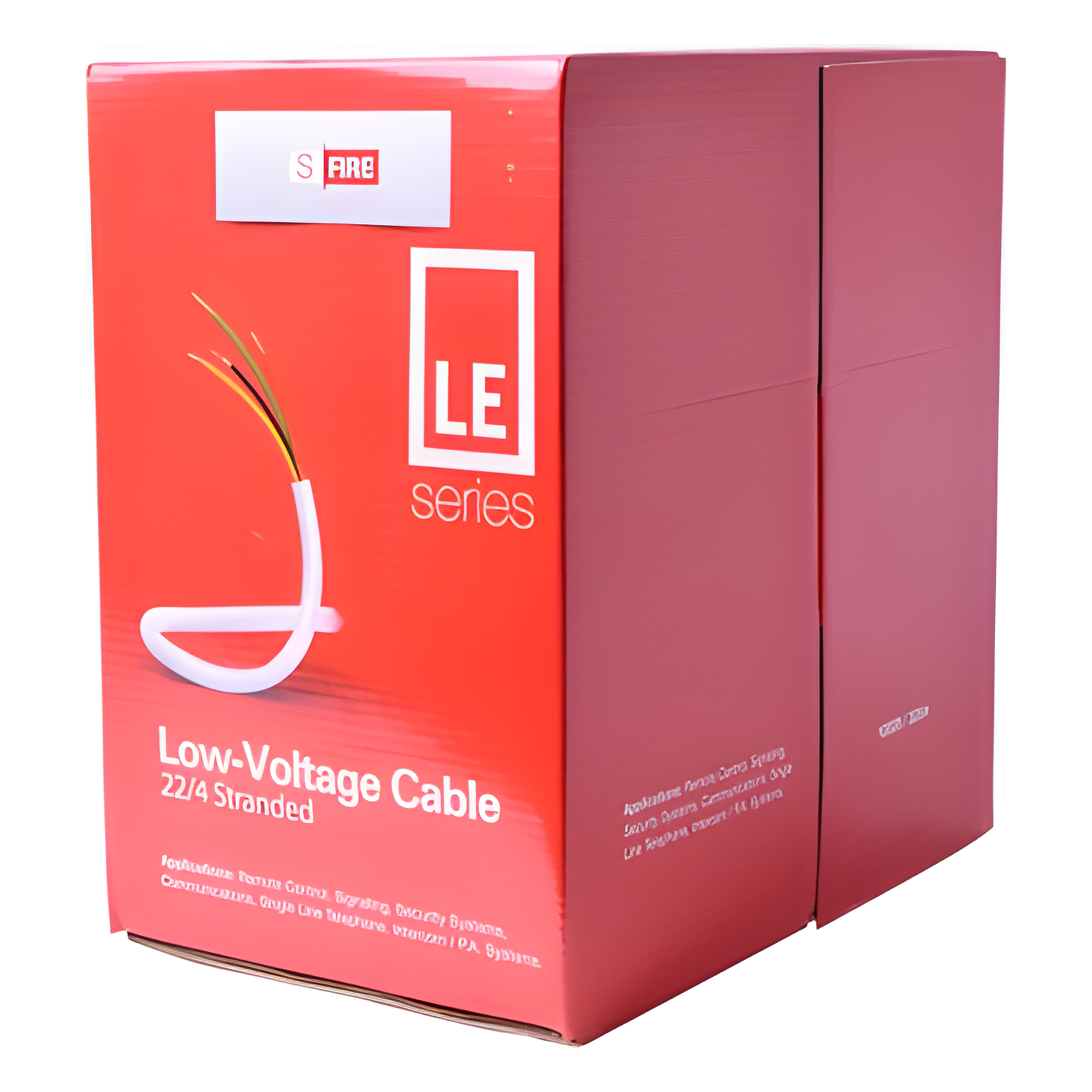 Bobina de 305 Metros (1000 Pies) / Cable de CCA / 4 x 22 AWG / Tipo Aluminio Revestido de Cobre / Aplicaciones en Alarmas de Intrusión / Automatización — SFIRE · SKU SF-22-04-LE