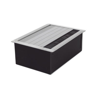 Caja Universal Vacía de 2 Módulos para Instalación en Escritorio (Voz, Datos, Video, Contactos Eléctricos), (No Incluye Accesorios)