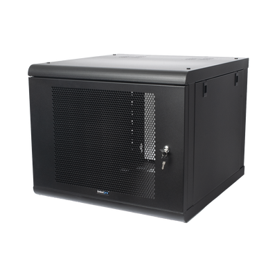 Gabinete de Pared con Puerta Perforada, 635mm de Profundidad, 9U Rack de 19 in, Acero Reforzado