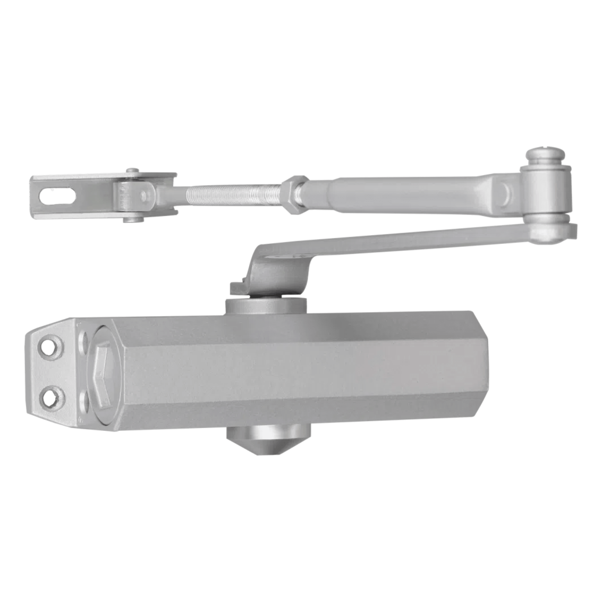 Cierra Puertas / De Superficie / Puertas de Metal / Puertas de Madera / Ajustable para Tamaños / Puertas Hasta 65 kg / Incluye Herrajes / Brazos de Acero Forjado