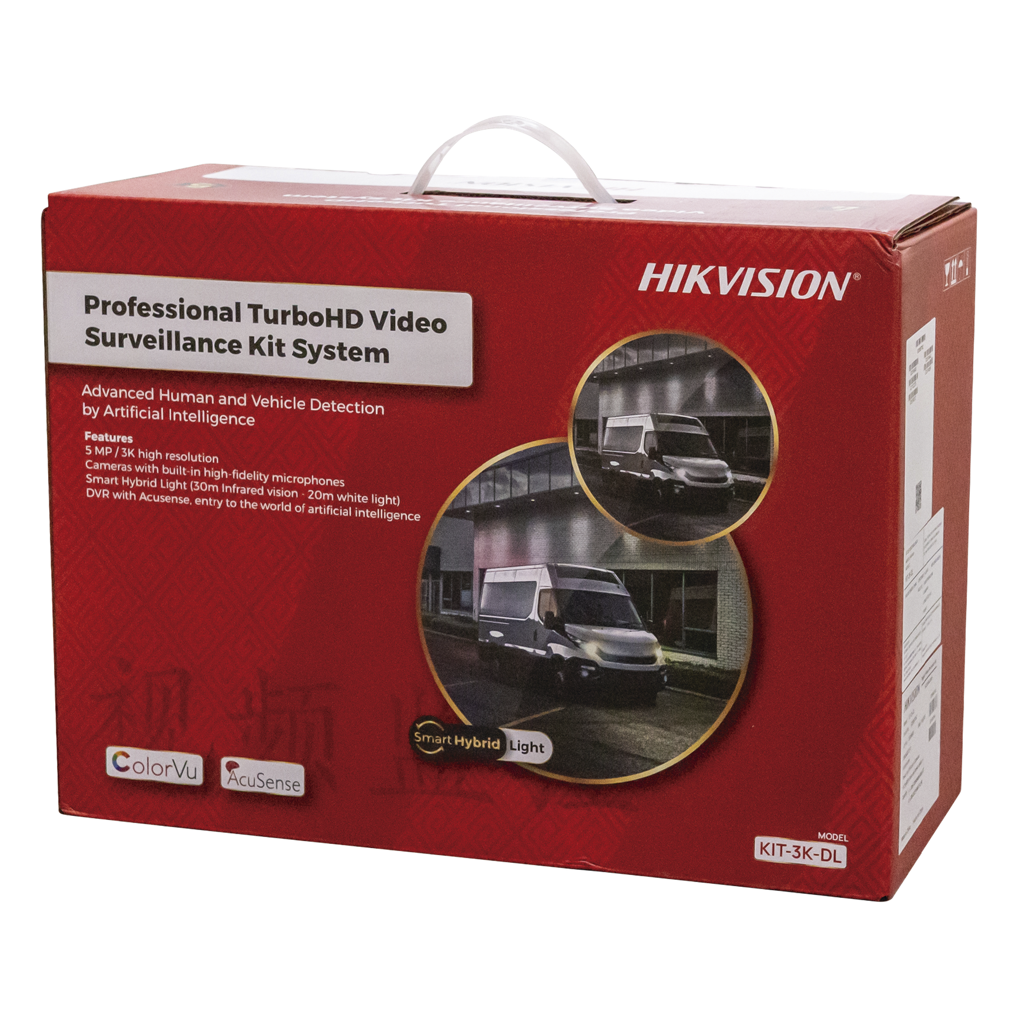 [Dual Light] Kit TurboHD 3K (5 Megapixel) / DVR 4 Canales / 4 Cámaras Bala para Exterior y Metal / Micrófono Integrado / Accesorios de Interconexión / Fuente de Poder — HIKVISION · SKU KIT-3K-DL