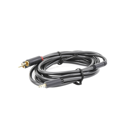 Cable Adaptador de 3.5mm Macho a 2 RCA Macho / 3 Metros (9.84 Pies) / Color Gris / Blindaje Múltiple / ABS / Alta Calidad