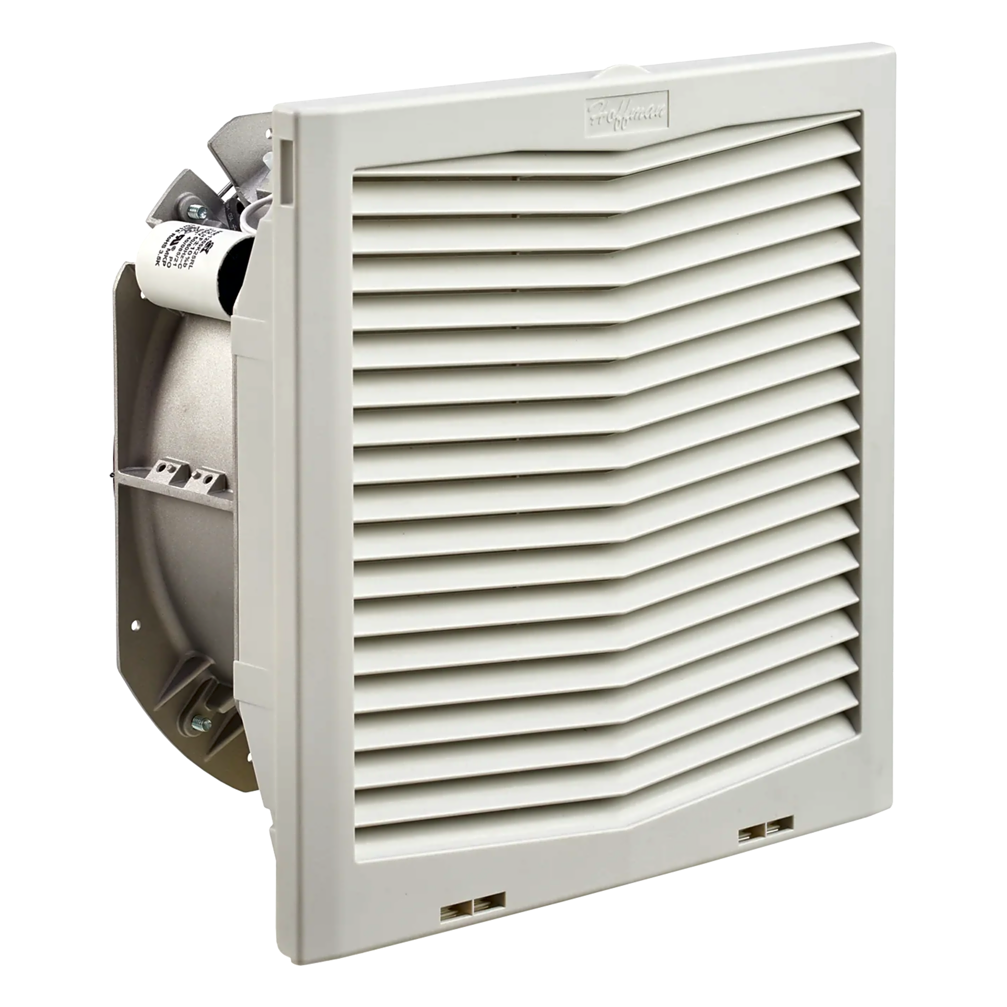 Ventilador Con Filtro de Montaje Lateral HF13, Con Flujo de Aire de 395 CFM, 115 Vca, Color Gris Claro — HOFFMAN · SKU HF1316414
