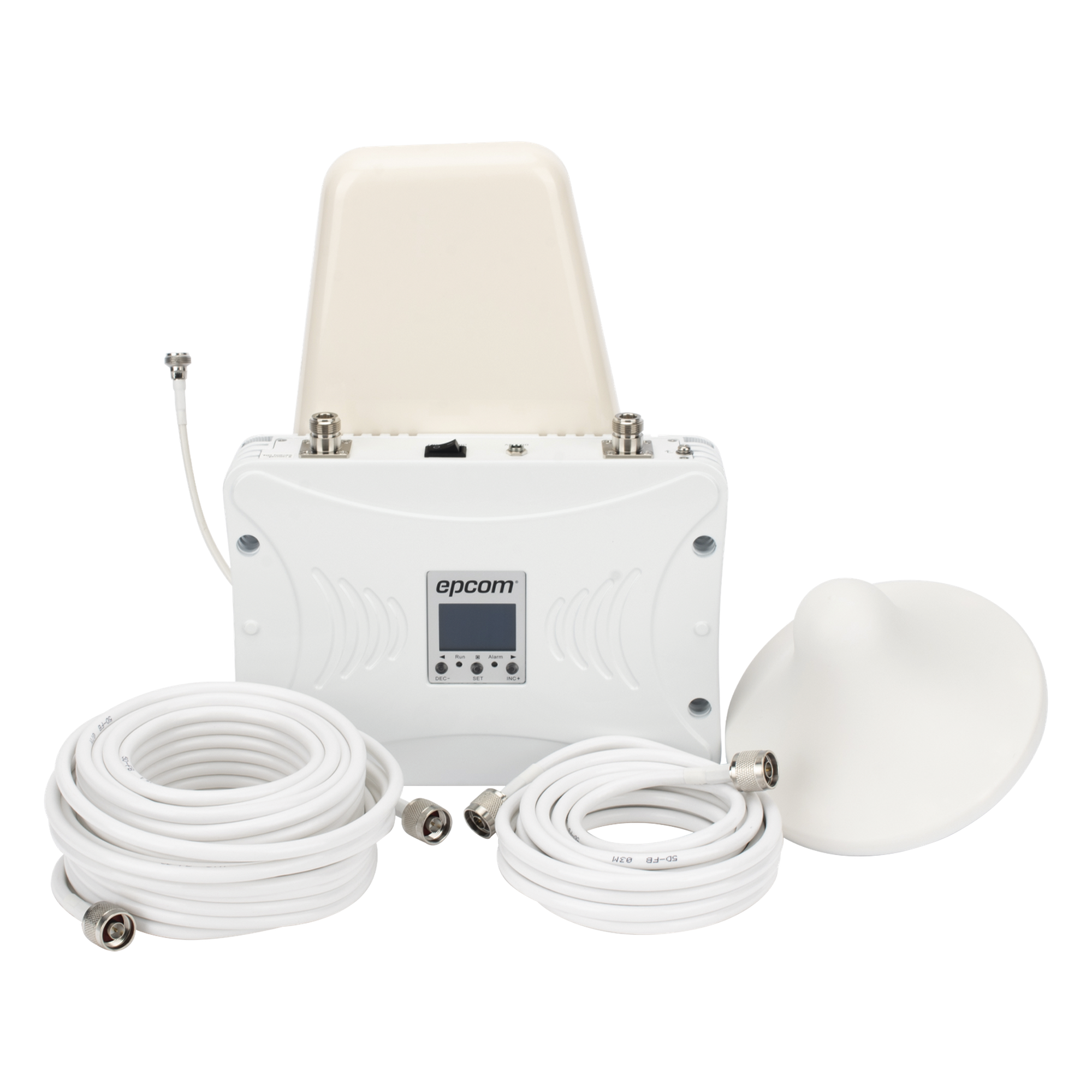 Kit Amplificador de Señal Celular 2G, 3G y 4G / Mejora llamadas convencionales y VoLTE / Amplifica señal de TELCEL, AT&T y MOVISTAR / Cubre hasta 300 m² con una antena y hasta 900 m² con 3 antenas. — EPCOM · SKU EP20-TB-4GV2