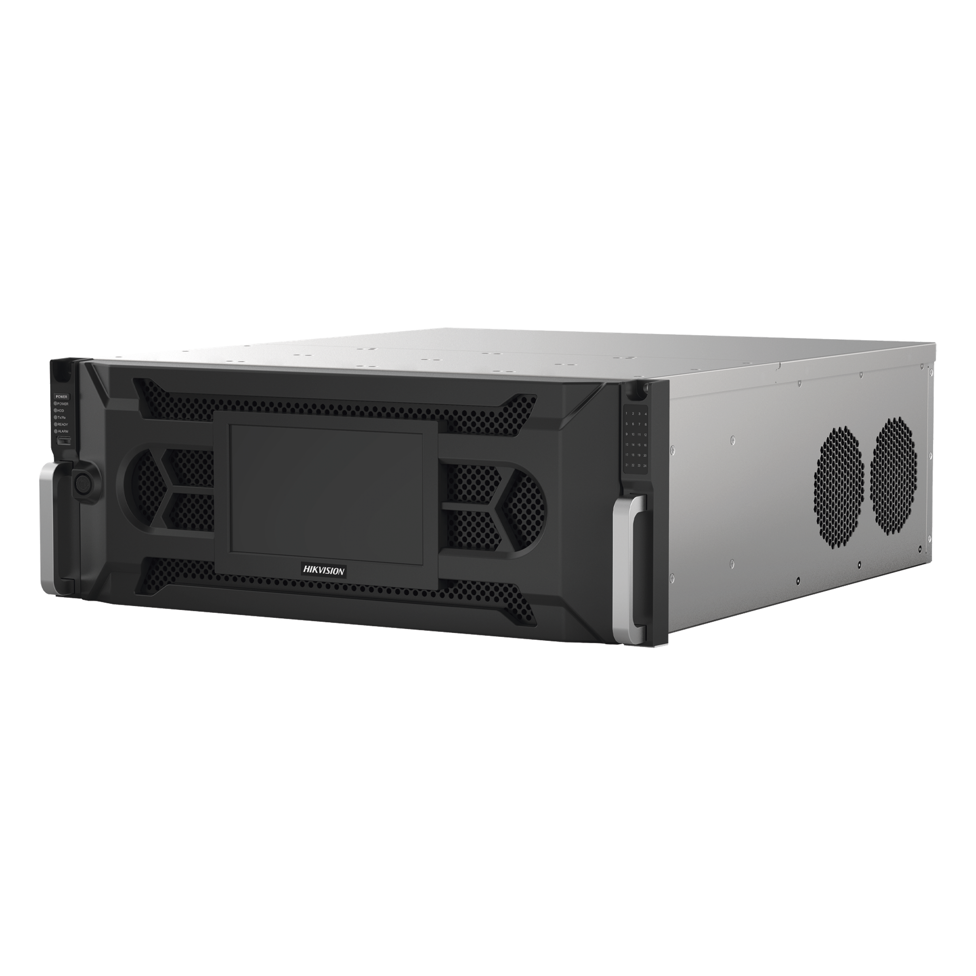 NVR 12 Megapixel (4K) / 128 Canales IP / 24 Bahías de Disco Duro / 4 Tarjetas de Red / Soporta RAID / Reconocimiento Facial / Bases de Datos / Filtro de Falsas Alarmas / Detección de Cuerpo Humano y Vehículos — HIKVISION · SKU IDS-96128NXI-I24(C)