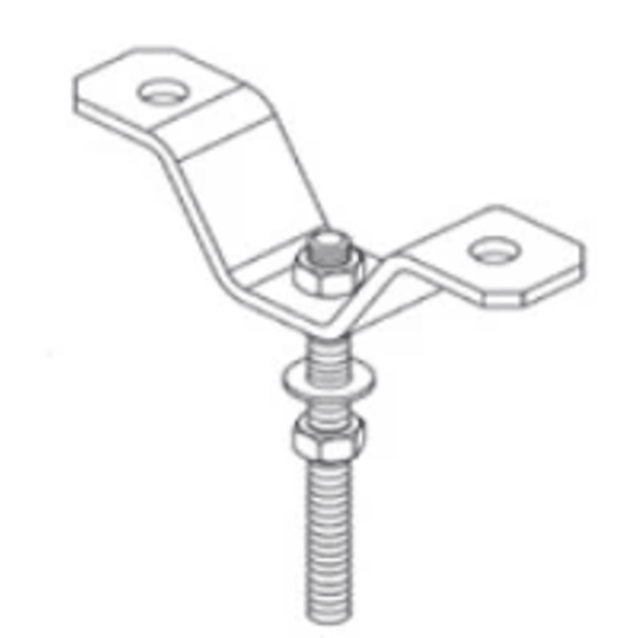 Clip U para fijar barra roscada de 1/2" (13 mm). 