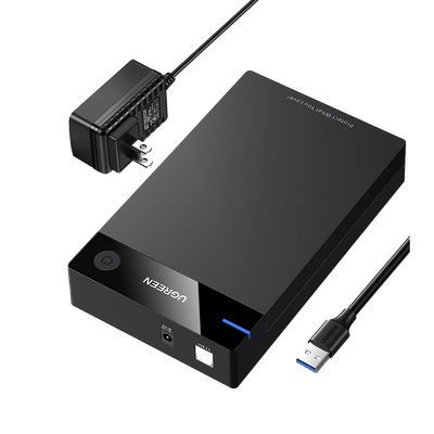 Carcasa de Disco Duro para 3.5" y 2.5" (Enclosure) | Con Cable USB 3.0 | Para HDD 3.5" / SSD 2.5" | SATA I/II/III | UASP | Hasta 16 TB | Compatible con Windows, Linux, Mac OS | No Requiere Controlador | Cable 1m | Incluye Adaptador d