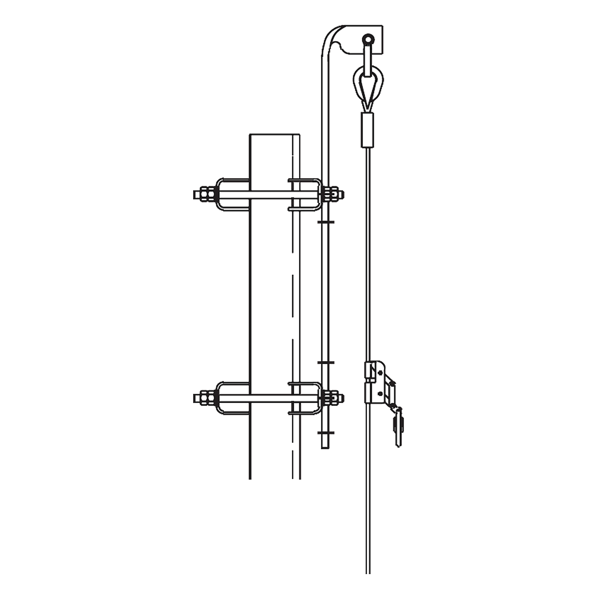 Línea de Vida hasta 45.7 Metros (150 pies). Compatible con línea Super Titan. Carro de Seg. NO INCLUIDO. — Trylon · SKU TRY-ST-LV-150
