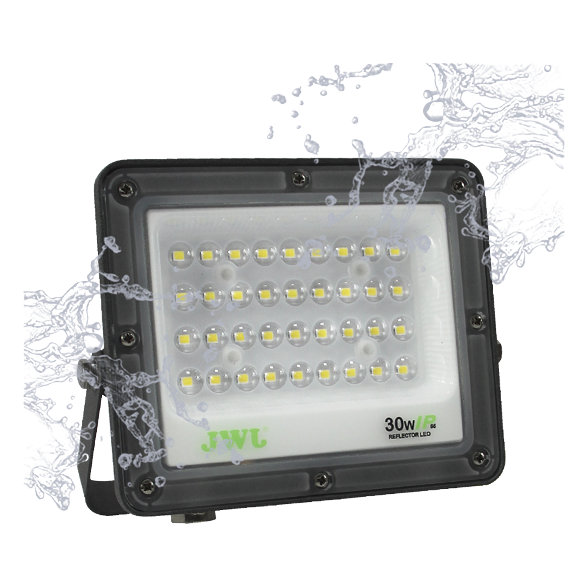Reflector Tipo Lupa 200 W / Flujo luminoso 20 000 lm / 110 - 240 Vca~ 60Hz / Dimensiones 378 x 280 x 25mm / Uso en exterior IP66. — JWJ · SKU JLRE-L200