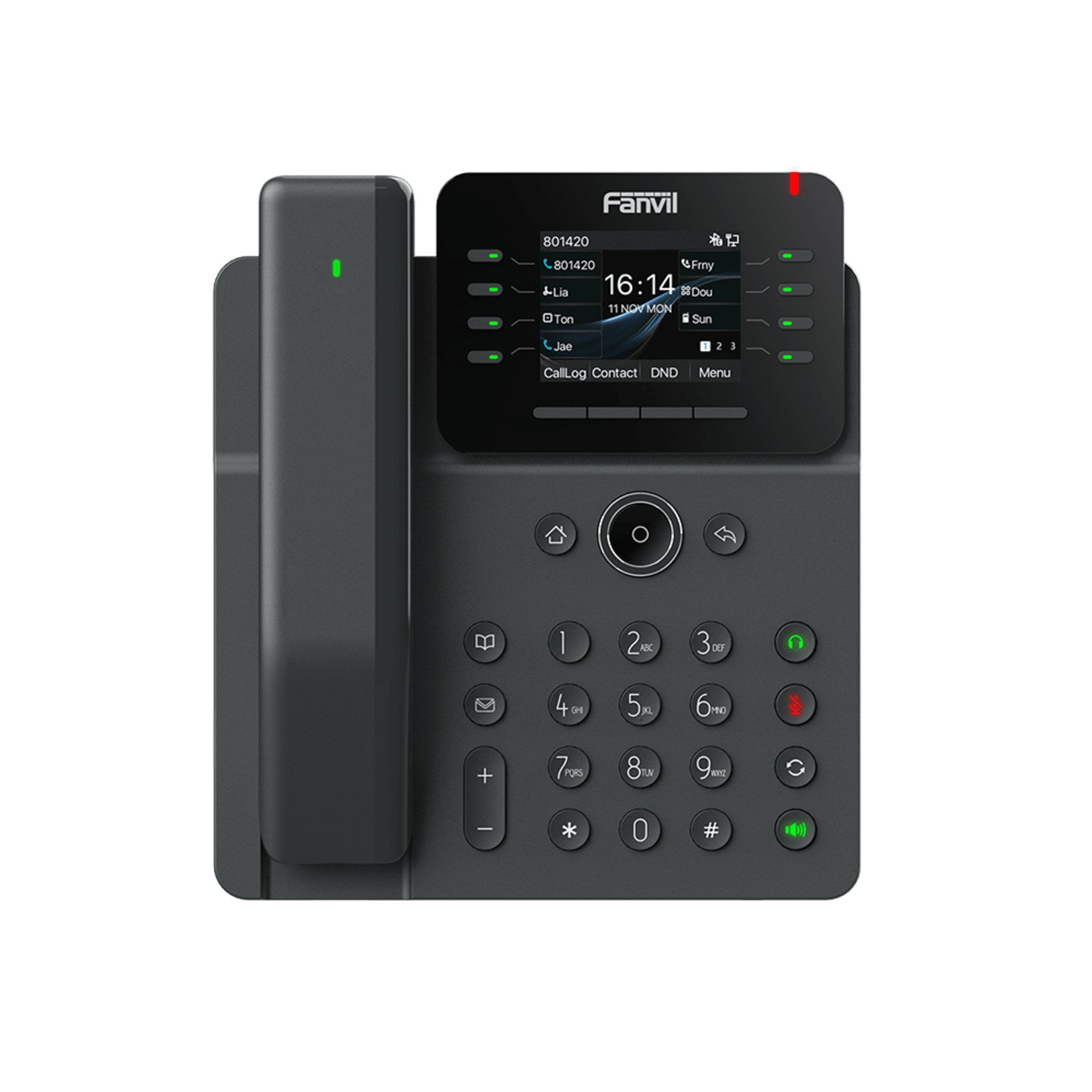 Teléfono IP / Handset Inalámbrico Bluetooth / 12 Líneas SIP / Pantalla IPS Táctil 2.8" HD / Conferencia 6 Vías / Puertos Gigabit / PoE 802.3af / OpenVPN / Hot Desking