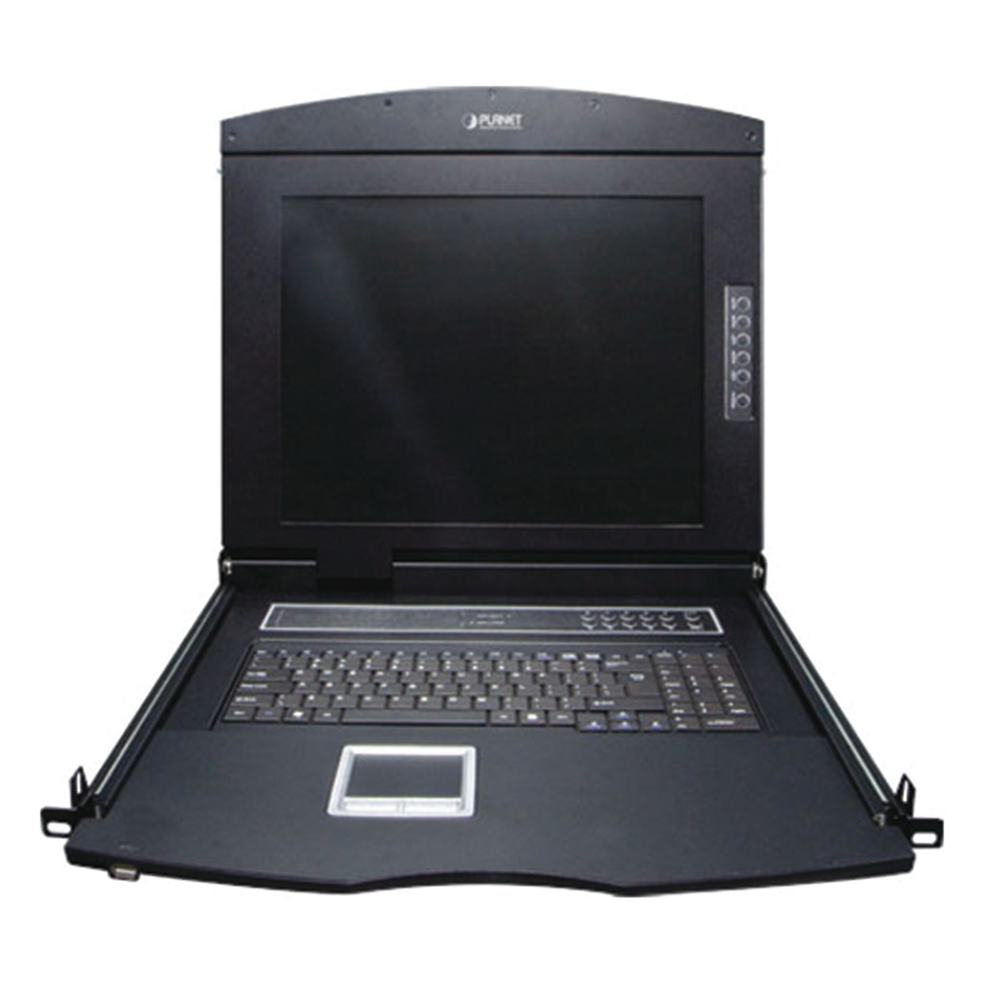 Switch KVM con Monitor de 17"con Teclado y Trackpad para Rack de 1U de Cuatro Postes, 8 Puertos VGA Para Acceder y Controlar Hasta 8 Computadoras Desde una Sola Consola