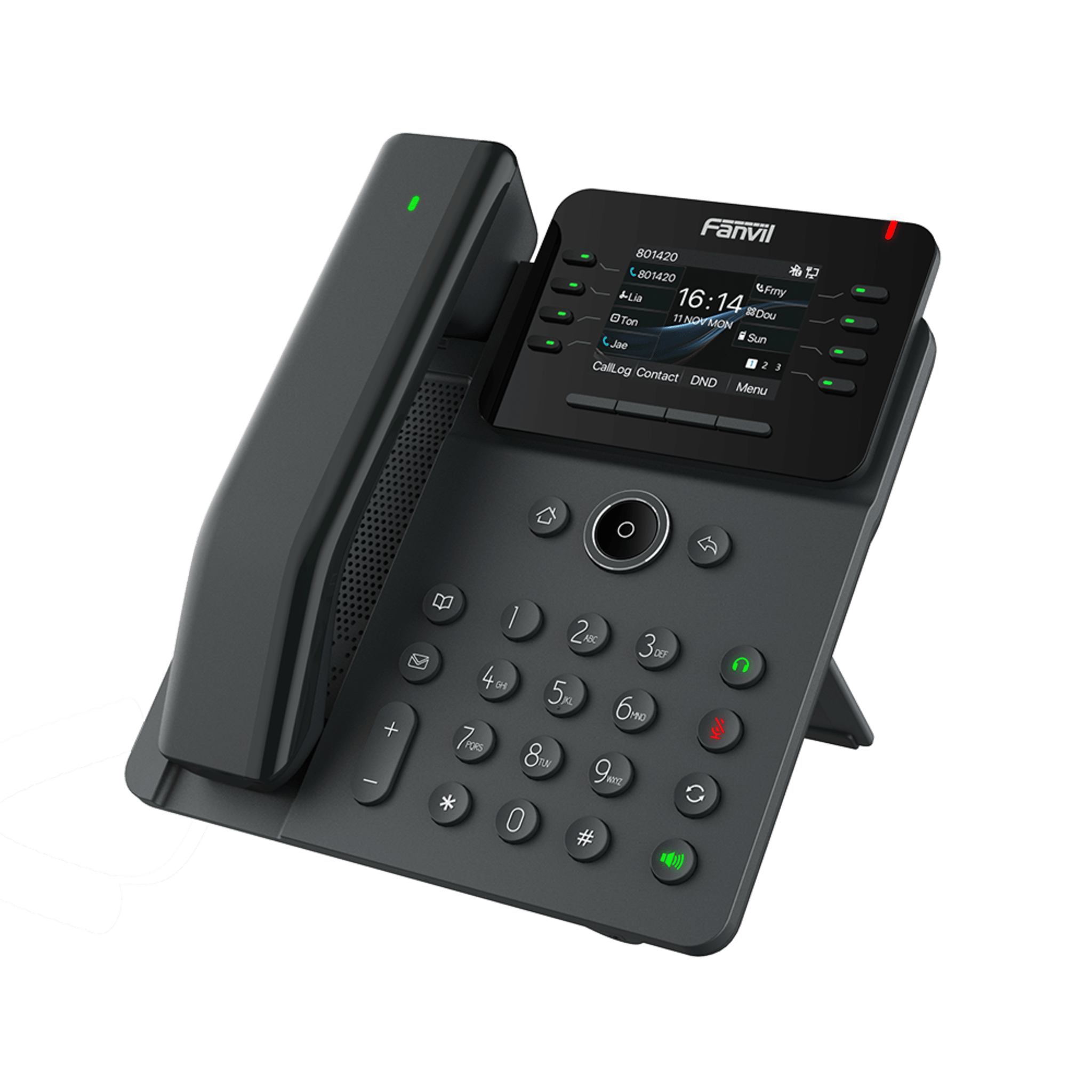 Teléfono IP / Handset Inalámbrico Bluetooth / 12 Líneas SIP / Pantalla IPS Táctil 2.8" HD / Conferencia 6 Vías / Puertos Gigabit / PoE 802.3af / OpenVPN / Hot Desking