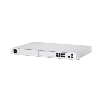 UniFi OS Console: Dream Machine Pro, con 1 puerto WAN Gigabit RJ45, 1 puerto WAN 10G SFP+ / 8 puertos LAN Gigabit RJ-45, y una bahía de HDD 3.5" (No incluye HDD), Integra todas las aplicaciones UniFi — UBIQUITI · SKU UDM-PRO