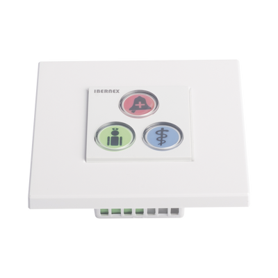 Modulo de 3 Botones iluminados para habitación de Hospital / Alarma / Cancelar y Código Azul / BUS RS485 / Compatible con NX0019/B, NX1021 Y NX0015