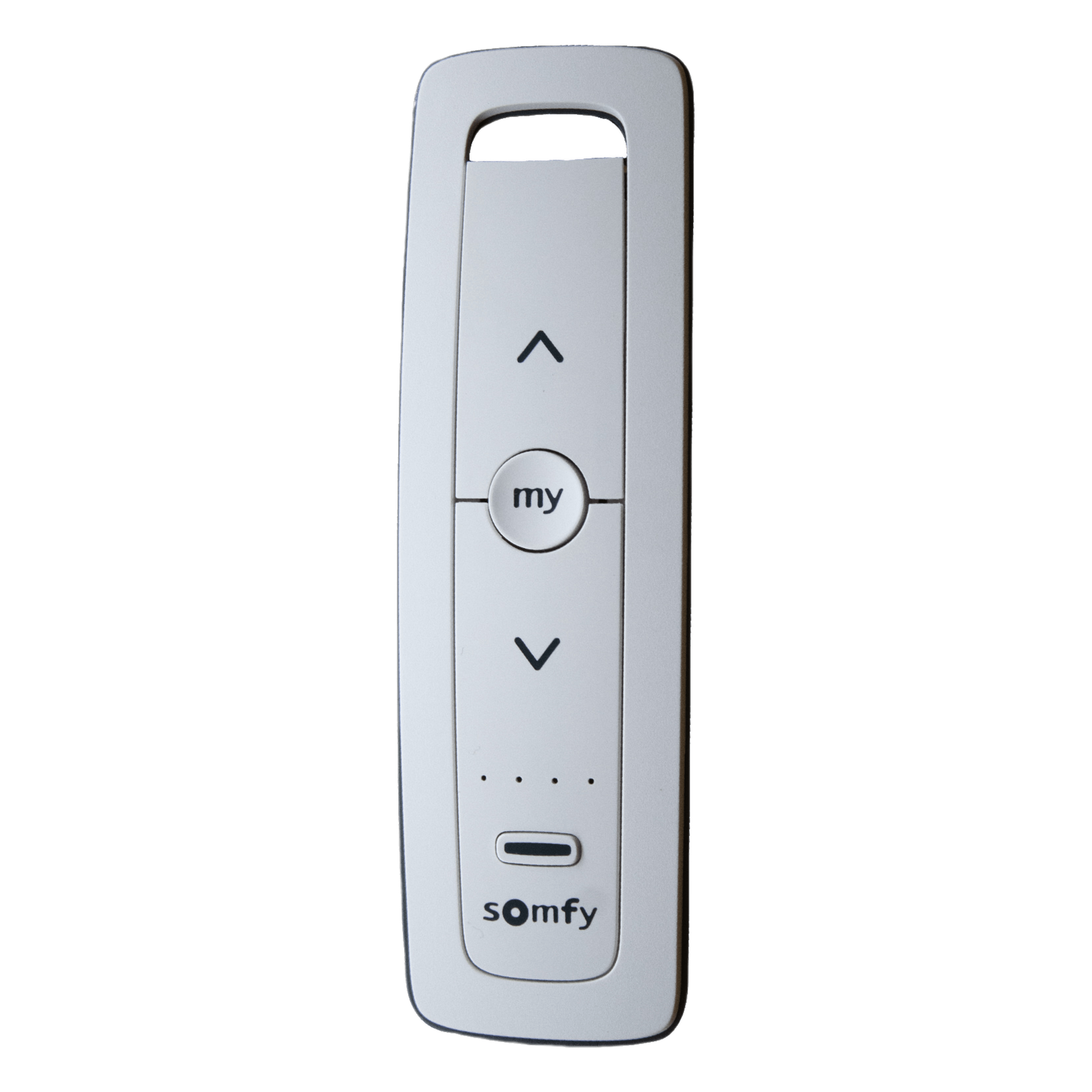 Control remoto 5 canales para motores de persiana Somfy con señal inalámbrica, instrucciones: sube, baja y detener, con posición favorita programada. — SOMFY · SKU SITUO5RTSPURE