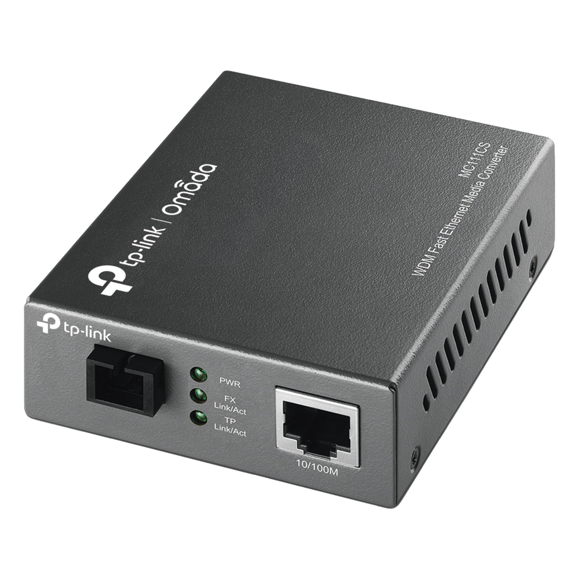 Convertidor Fibra Óptica WDM Monomodo / 1 puerto RJ45 10/100 Mbps / 1 puerto SC/UPC 100 Mbps / Hasta 20 Km / Para su Funcionamiento Requiere el Modelo MC112CS / Plug and Play — TP-LINK · SKU MC111CS