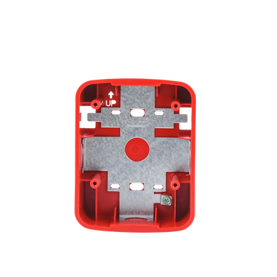 Caja de Montaje en Pared para Bocina y Bocina con Lampara Estroboscopica y para montaje en Techo de Bocinas, Color Rojo