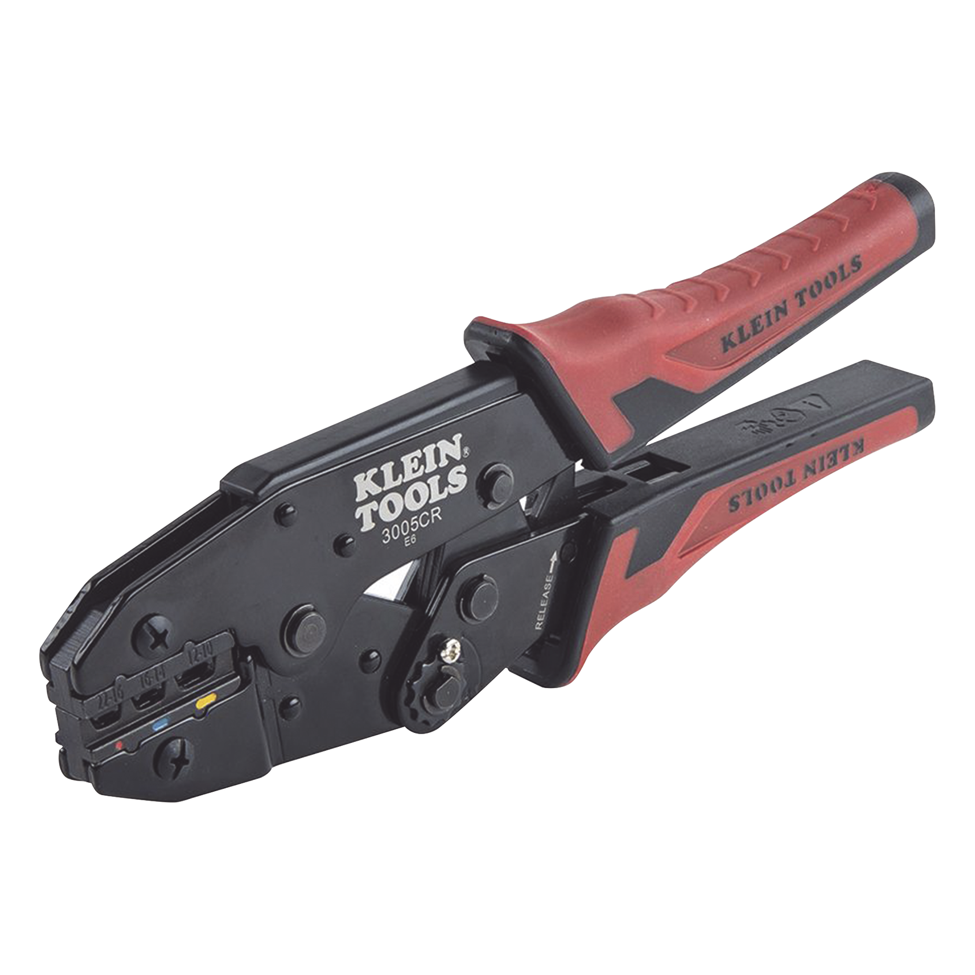 Pinza Ponchadora para Terminales con Aislamiento en Cable de Cobre Sólido y Trenzado de 10-22 AWG. — KLEIN TOOLS · SKU 3005-CR