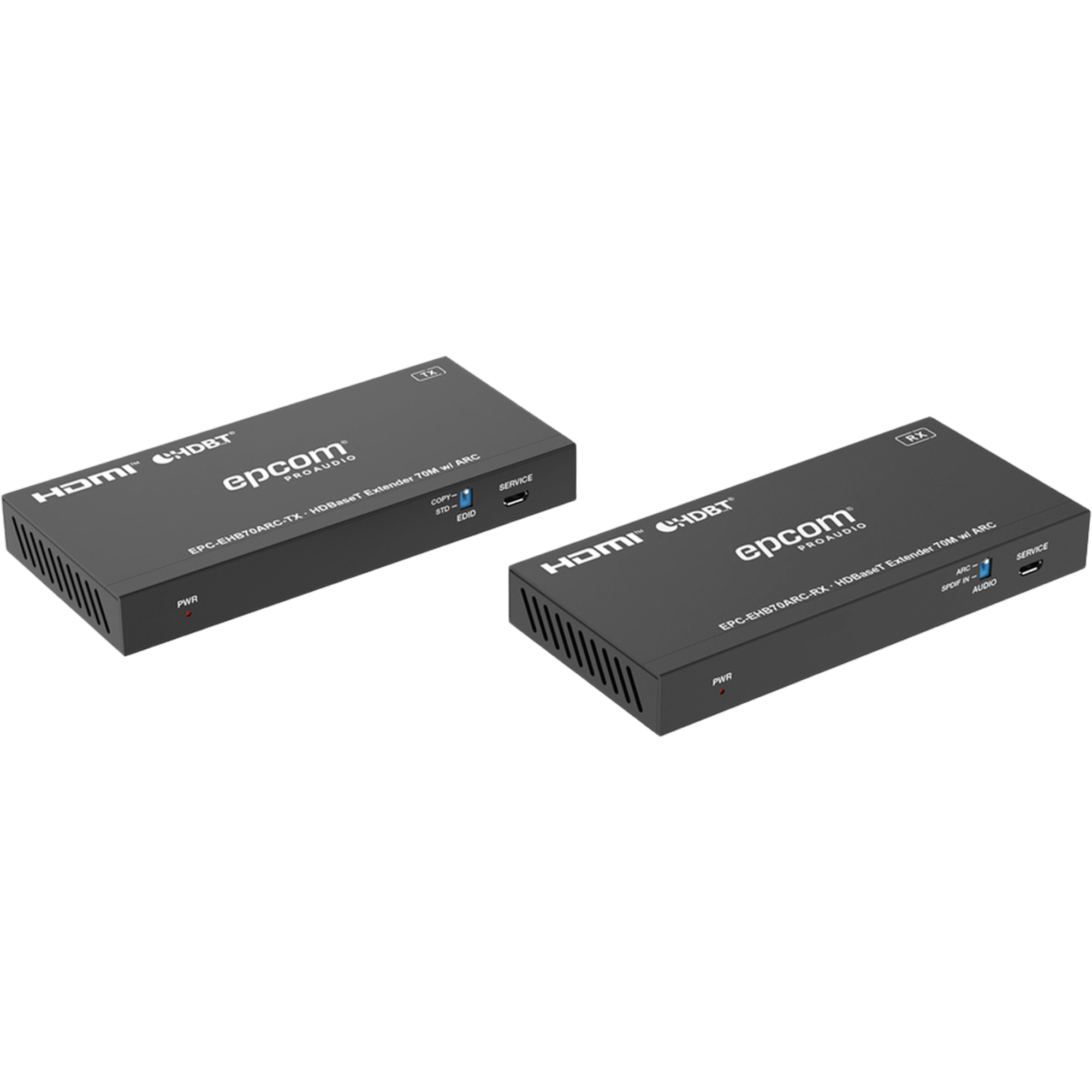 Kit Extensor HDMI | HDBaseT | 70m en 4K@60Hz | Cat5e/6 | Gestión Avanzada EDID | Soporta ARC | Control IR Bidireccional | RS232 | PoC