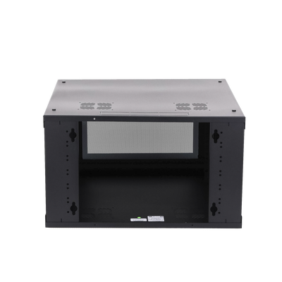 Gabinete de Pared con Puerta de Cristal Templado, 635 mm de Profundidad, 6U Rack de 19 in, Acero Reforzado