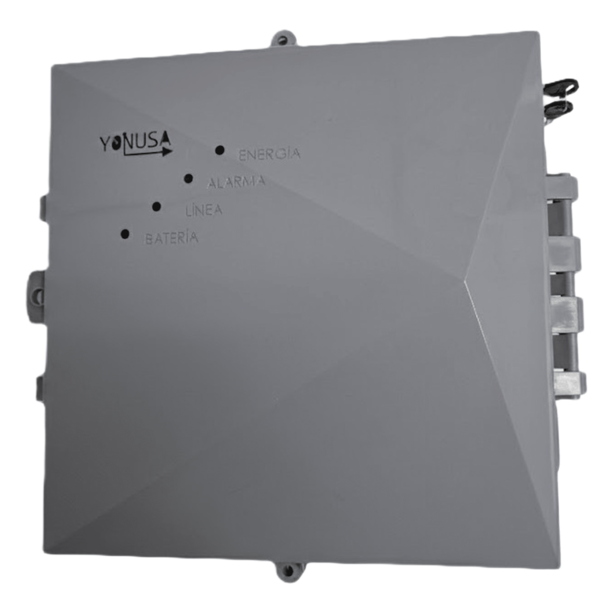 Energizador para Cerco Eléctrico AF-CR / 10,000 Volts / 10,000 Metros Lineales / Alimentación AC 127-220V o Solar / Control Remoto RF 433 MHz / Sistema de Alarma Integrado / Salida Auxiliar 12Vdc 1.5A / Respaldo con Batería Interna 4A — YONUSA · SKU SYS12000/127AFV3