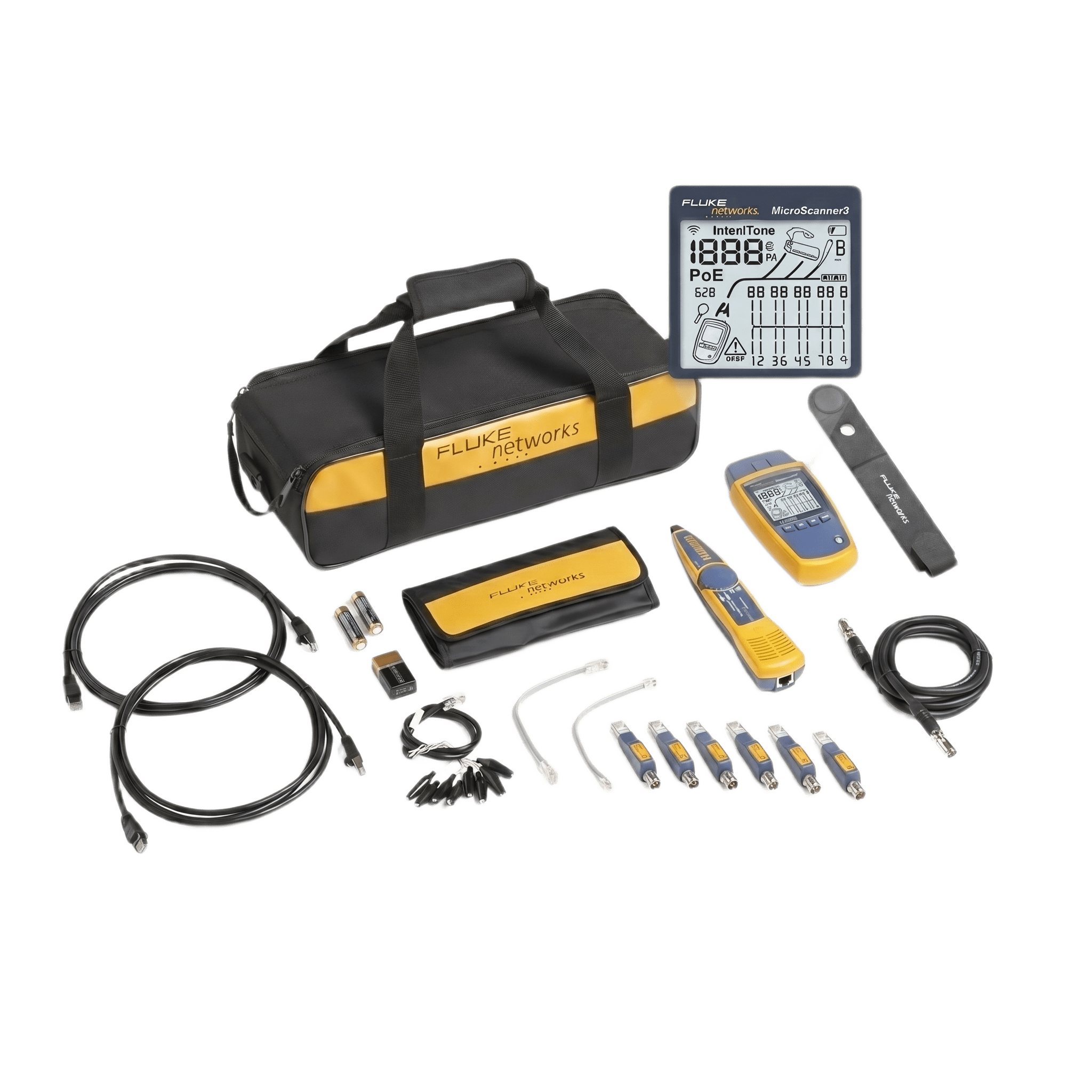 Kit Profesional de Verificador de Red MicroScanner2, para Comprobación de Redes de Voz, Datos y Video, con Pantalla LCD Retroiluminada