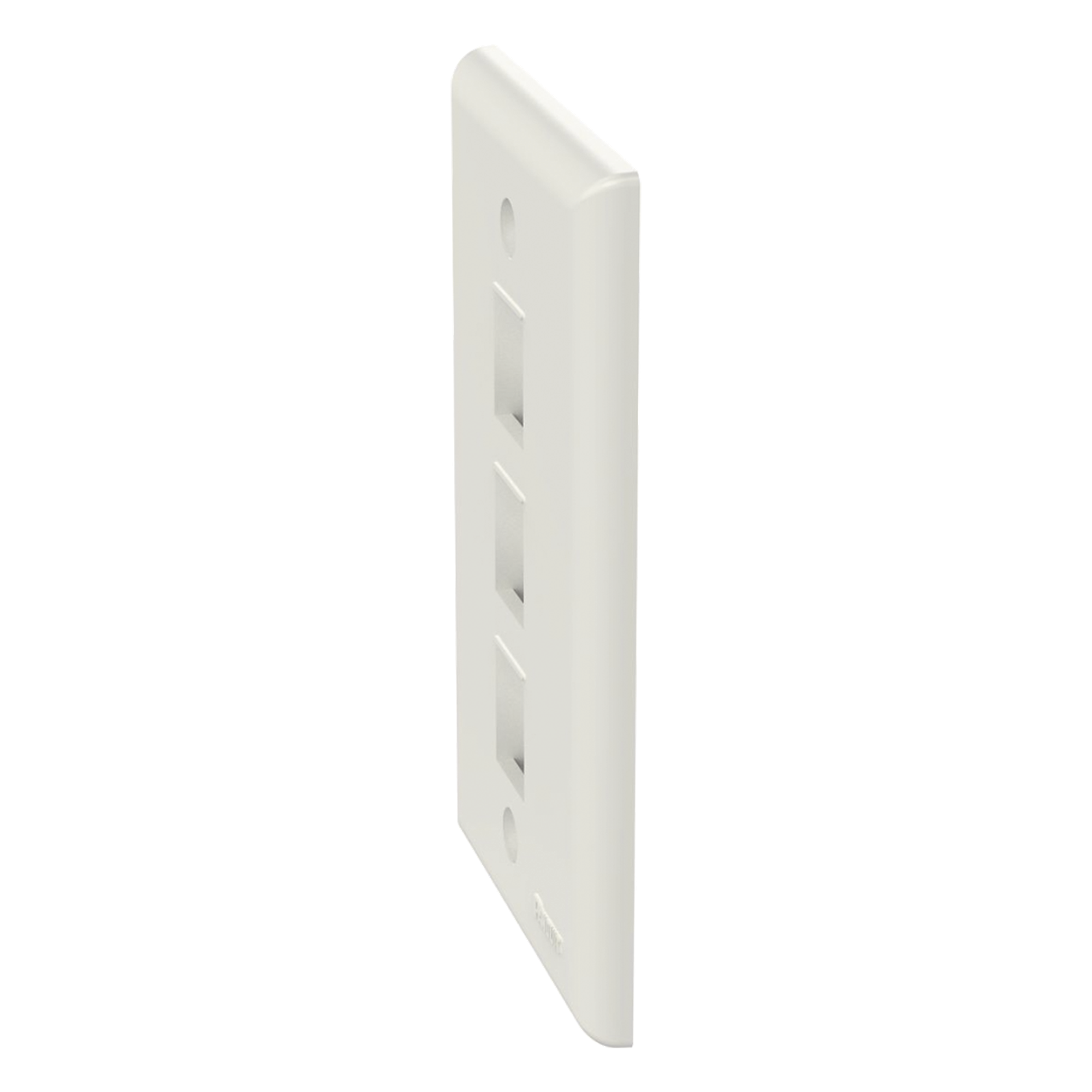 Placa de Pared Vertical / 3 Puertos Keystone / ABS / Blanco Mate / 2.75 x 4.5 pulg.