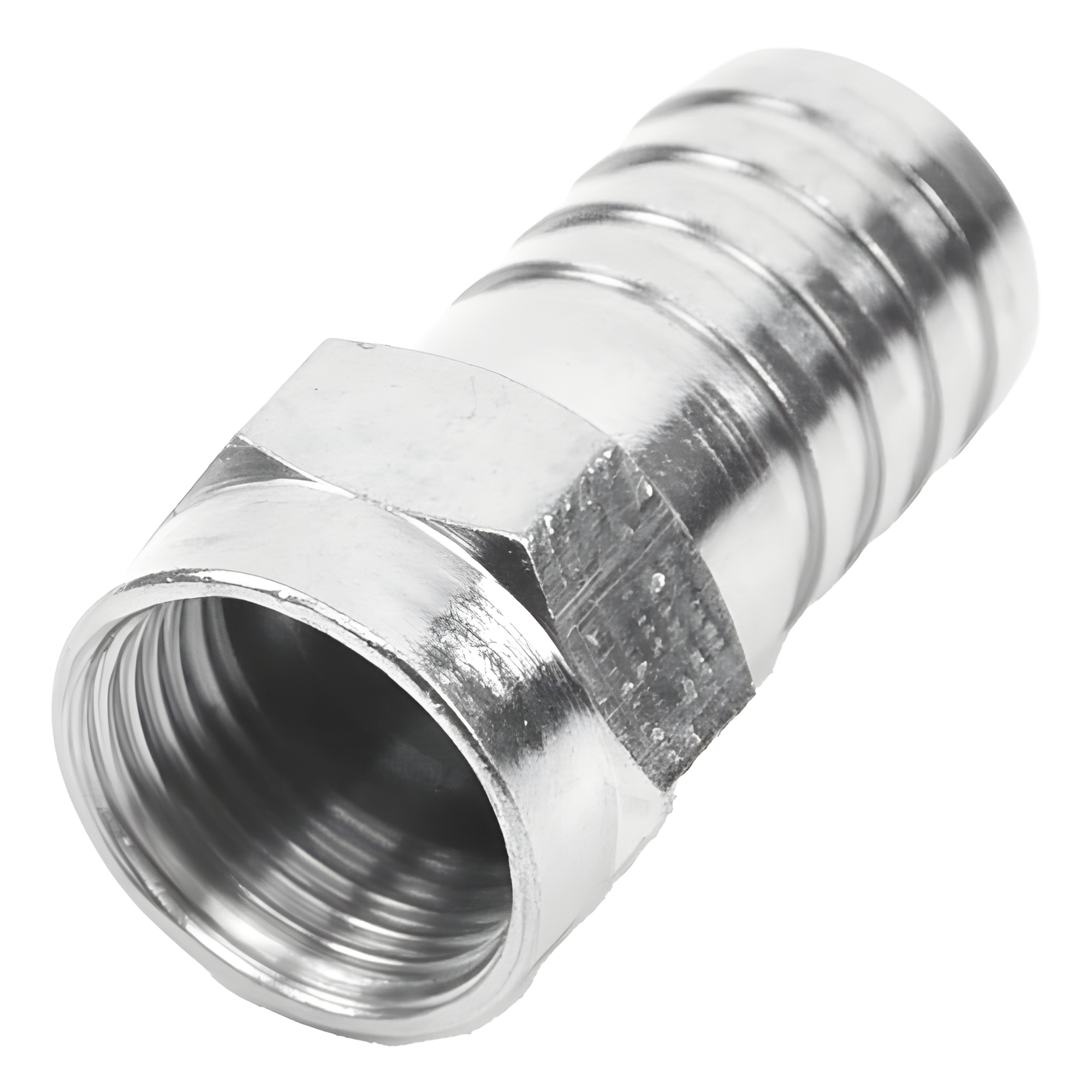 Conector F Macho / Doble Blindaje Plegable / RG-59 / Bronce Niquelado / Contacto Oro / 1.64 ft Equivalente