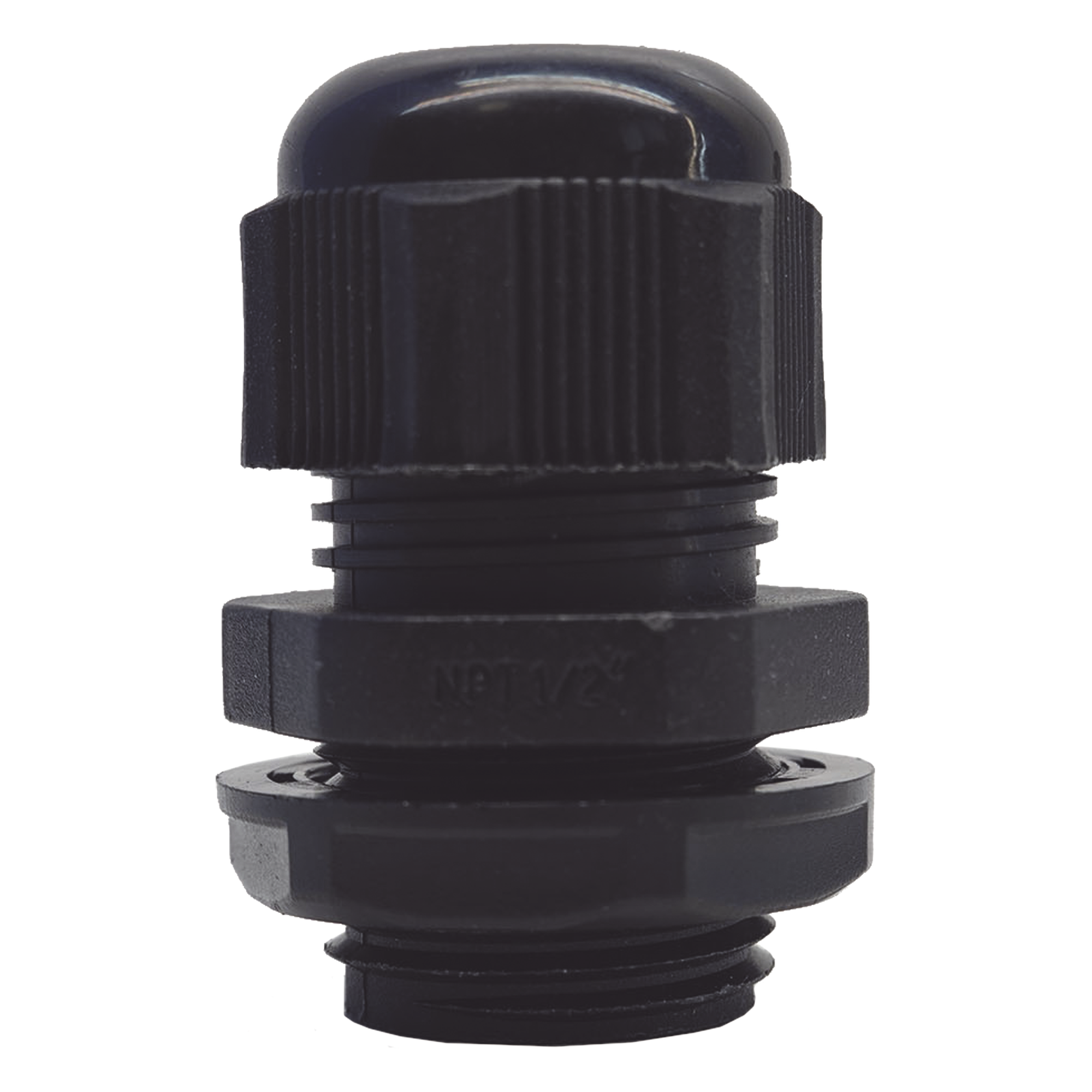 Glándula de Plástico / Rosca NPT 1/2" / Rango de Cable 6-11 mm / Color Negro / Diseño Compacto — TXPRO · SKU TXG-PG-12NBK