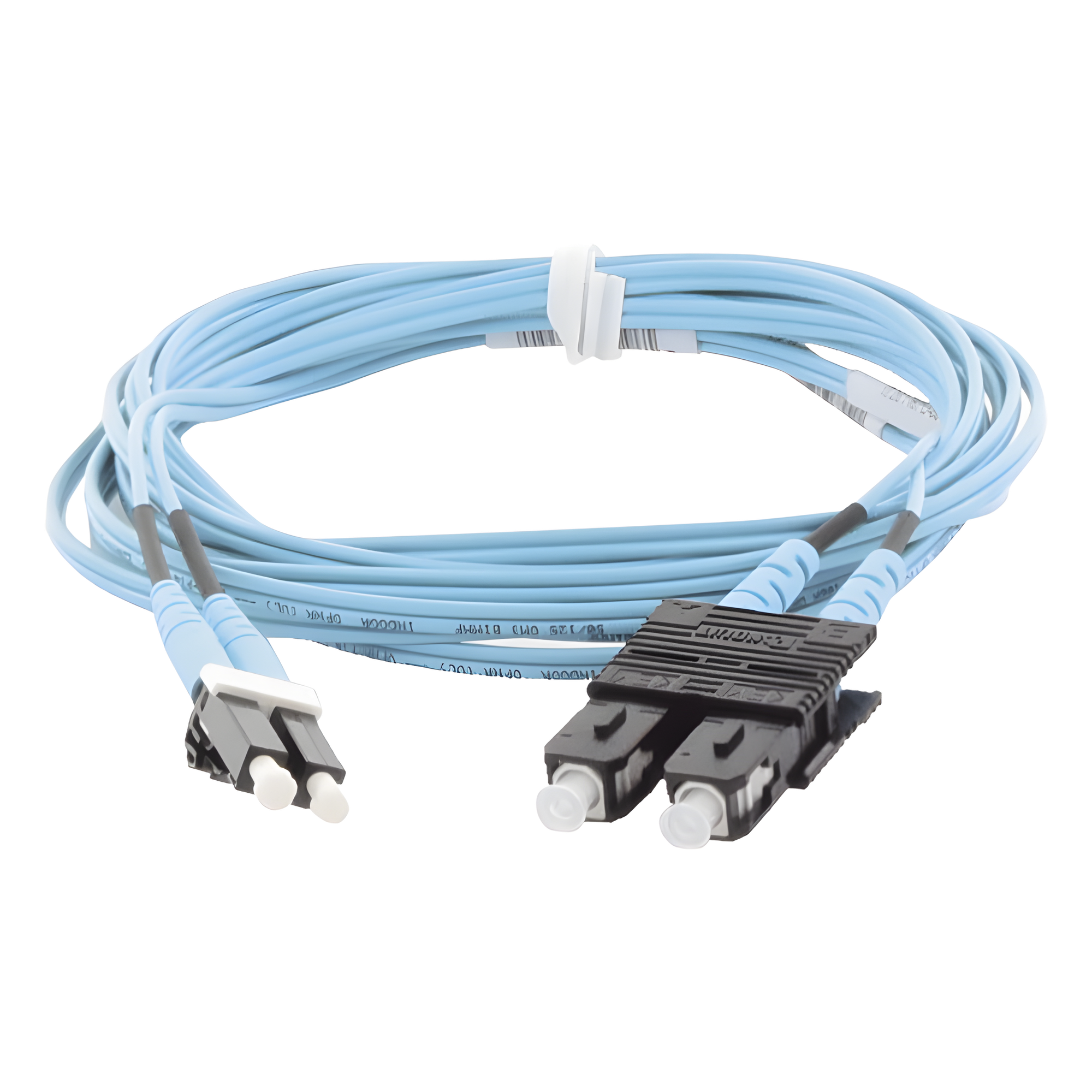 Jumper de Fibra Optica Multimodo 50/125 OM3, LC-SC Duplex, OFNR (Riser), Color Aqua, 3 Metros (9.84 Pies) — PANDUIT · SKU FX2ERLNSNSNM003