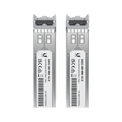 UFiber Módulo SFP, transceptor MiniGibic MultiModo 1.25 Gbps, distancia 550m, conectores LC, paquete de 2 piezas