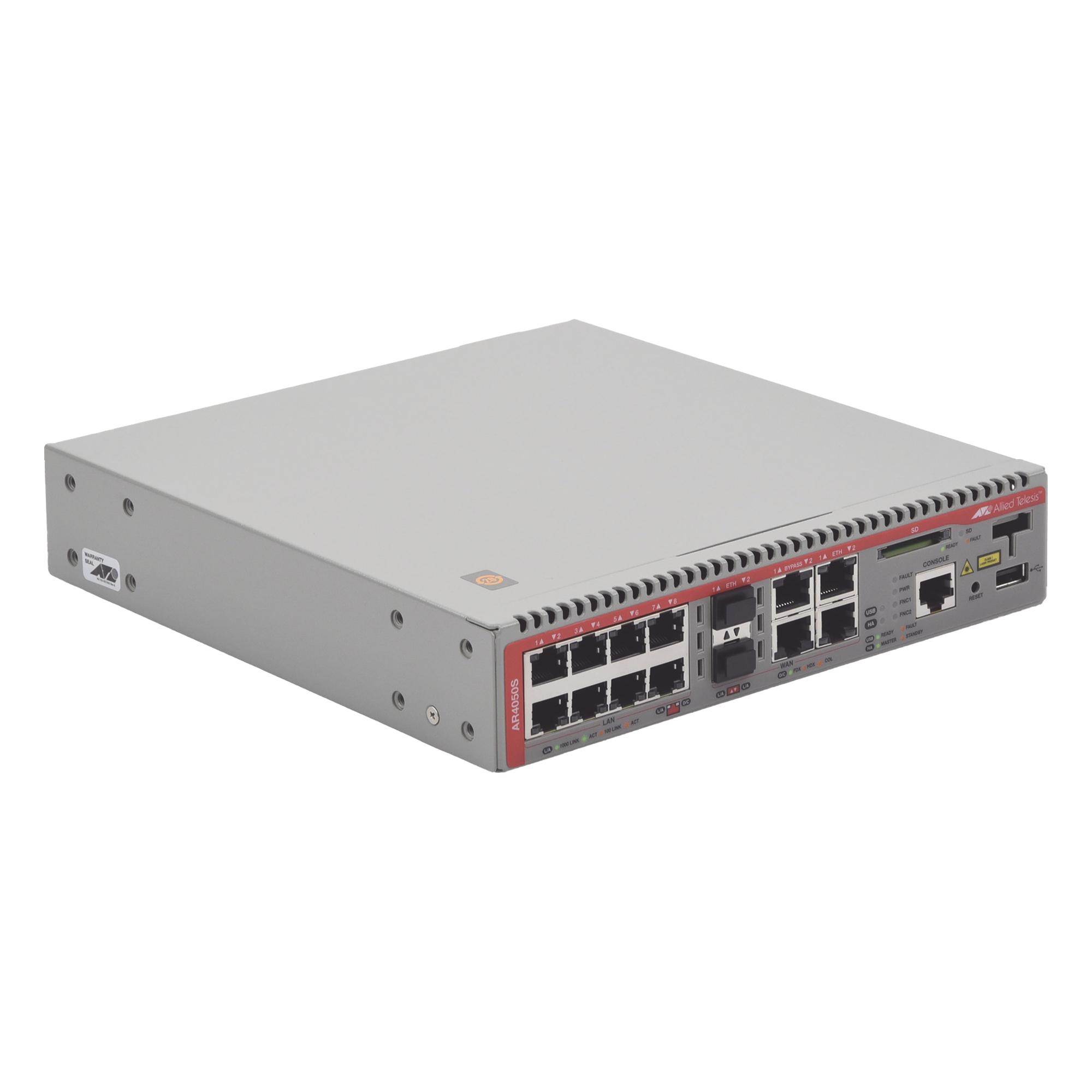 Router Firewall UTM, SD-WAN & Controlador Wireless (AWC), 300000 Sesiones concurrentes 450 Mbps — ALLIED TELESIS · SKU AT-AR4050S-10