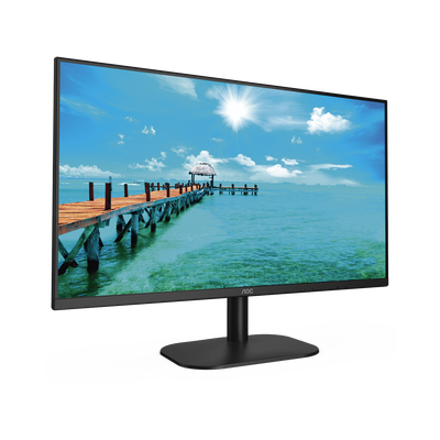 Monitor LED de 27" VESA, Resolución 1920 x 1080 Pixeles, Entradas de Video VGA / HDMI. Panel IPS LCD Backlight LED. Ultra Delgado