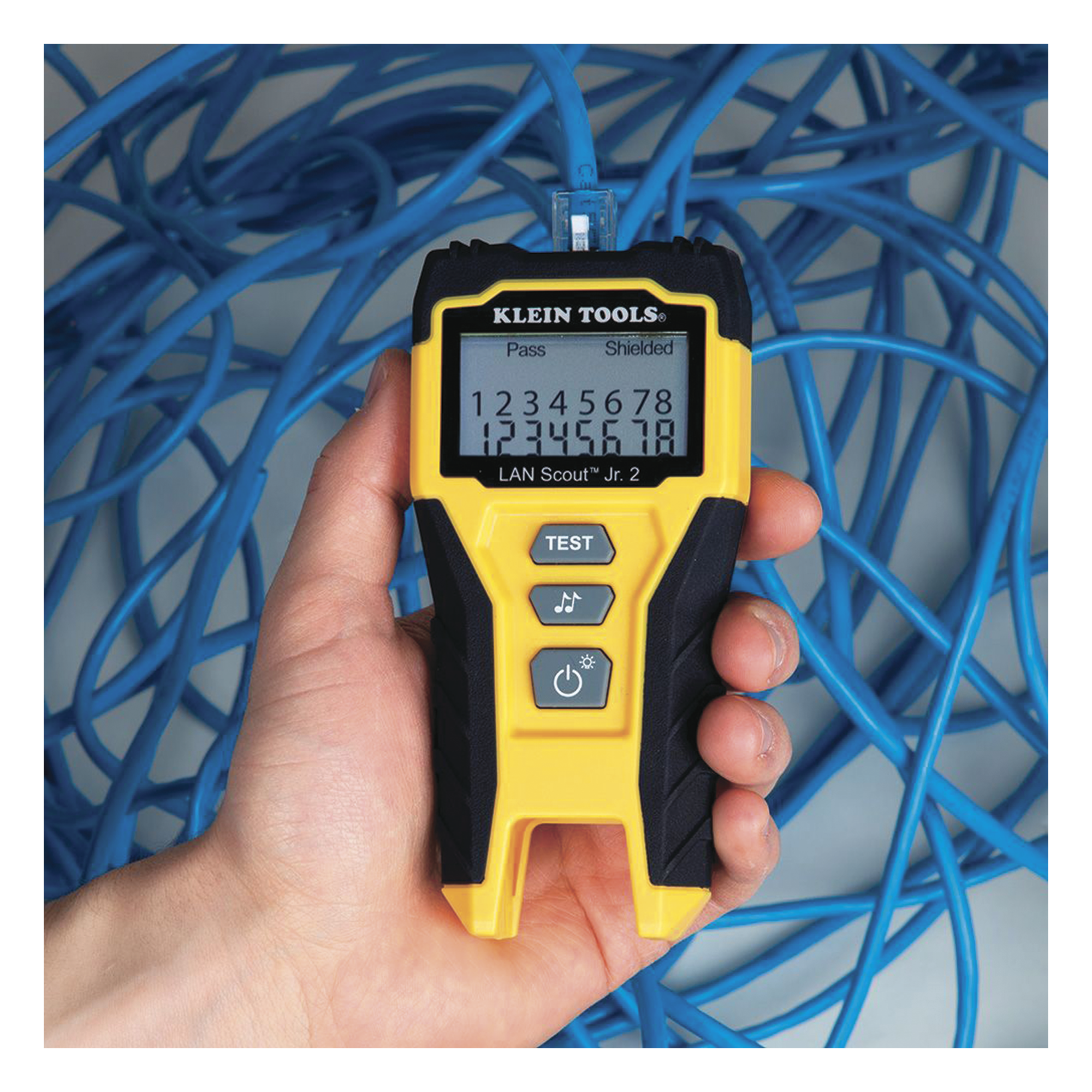 Tester de Cable LAN Scout™ Jr. 2/ Para: Prueba aprobada/ Error de Cableado/ Falla de Circuito Abierto o Cortocircuito/ Par Dividido/ Blindaje.