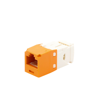 Conector Jack RJ45 Estilo TG, Mini-Com, Categoría 6, de 8 Posiciones y 8 Cables, Color Naranja