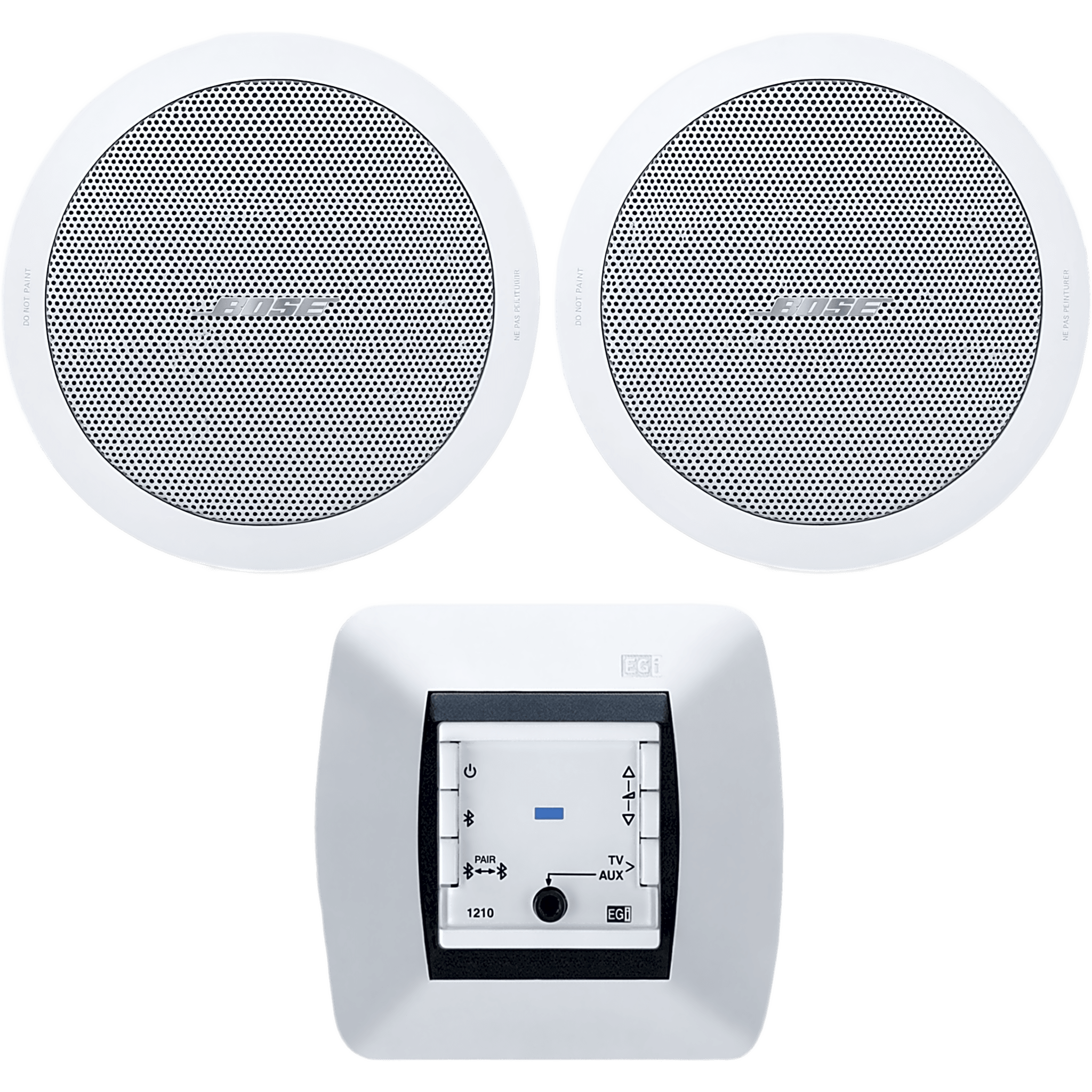 Kit de Audio Residencial / Mando Bluetooth / 2 Bocinas de Techo / 2+2W RMS / 16Ω / Cobertura 150°