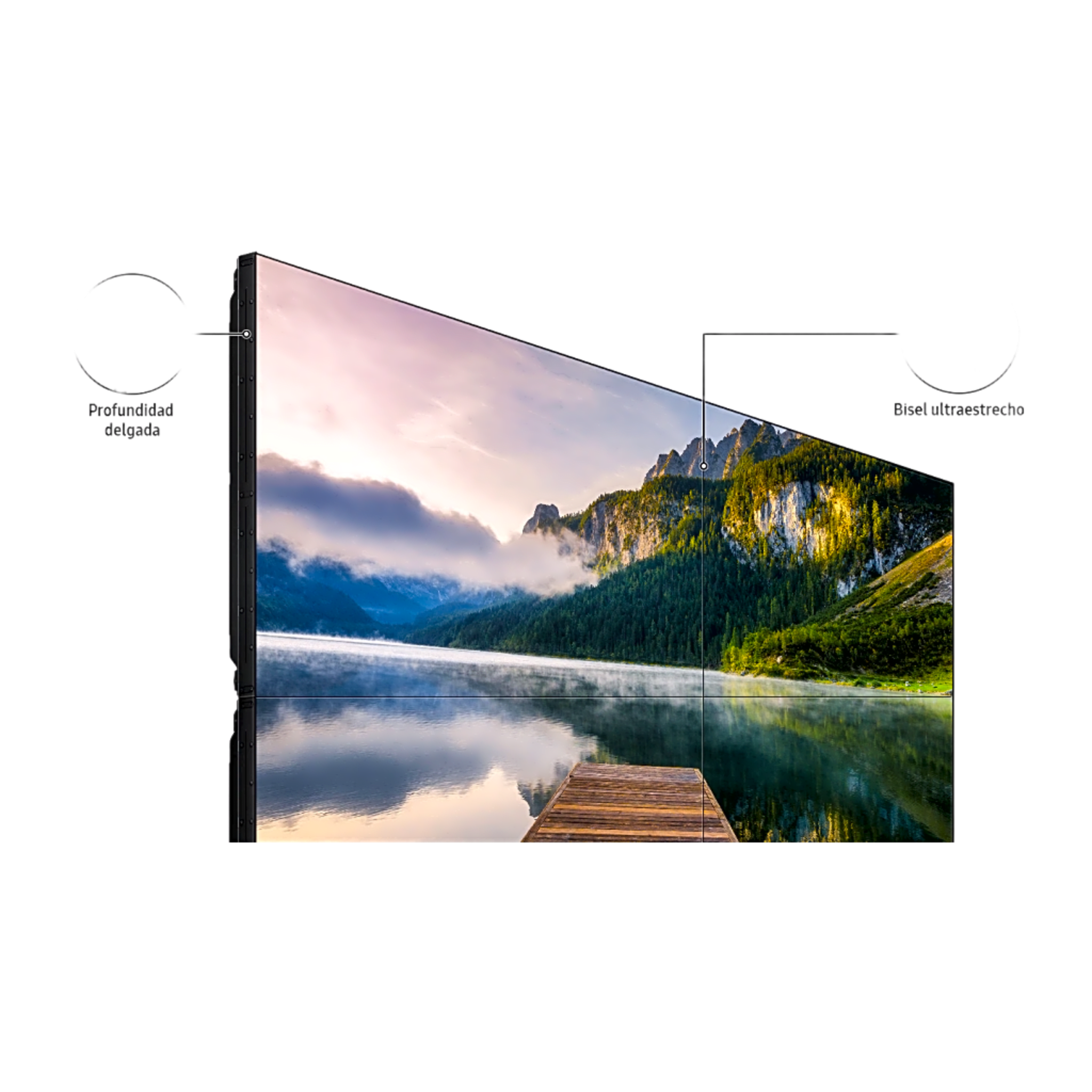 KIT de Video wall LCD 2x3 / 6 pantallas de 55" VM55BU para conexion daisy chain / incluye montajes de pared Peerless DS-VW765-LAND