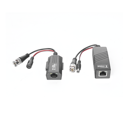 Kit de transceptores activos TURBO HD. Convierte 36/24 Vcc a 12 Vcc regulados, a través de cable UTP Cat5e / 6. Transmision de 200 m (Revisar tabla de resoluciones )